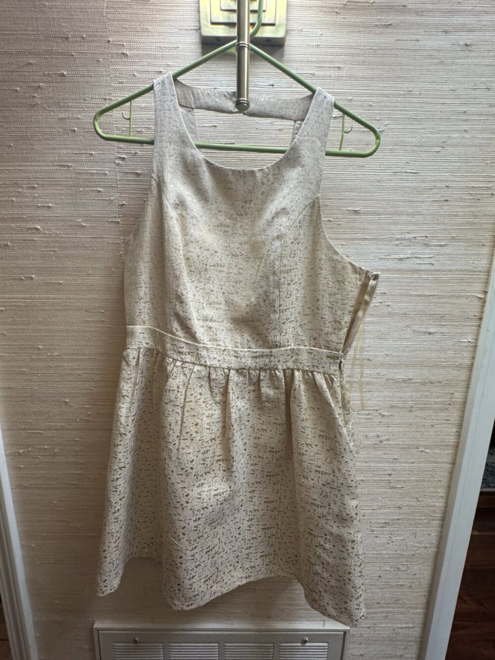 Romeo & Juliet Couture: Champagne Jacquard Fit & Flare Dress